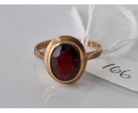 A fancy garnet ring 9ct size M 2.4 gms
