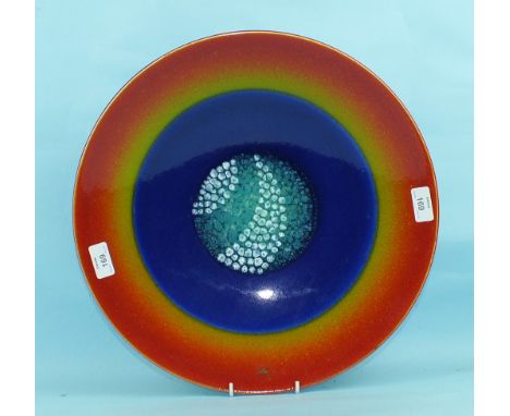 A Poole Pottery 'The Planets' Limited Edition charger 'Earth', To Mark the Alignment of The Planets 5-5-2000 by Alan Clarke, 