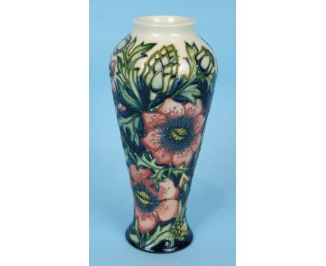 A modern Moorcroft Trial Piece 'Pheasant's Eye' 122/8 shape vase, the base with impressed factory stamp marked 'Trial 23-10-2