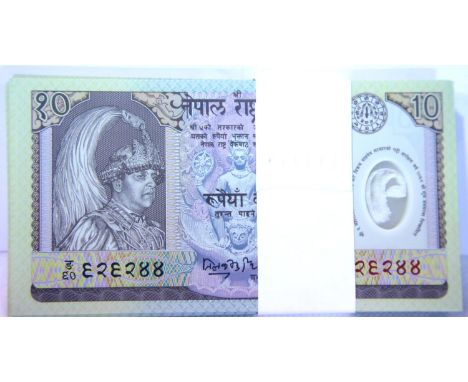 One hundred 10 Rupee of Nepal notes. P&amp;P Group 1 (£14+VAT for the first lot and £1+VAT for subsequent lots) 