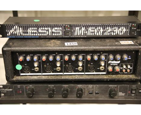 Four channel Prosound N73HH amplifier, Alesis laser trimmed precision equalizer and stereo visualizer, serial no 6197876. Not