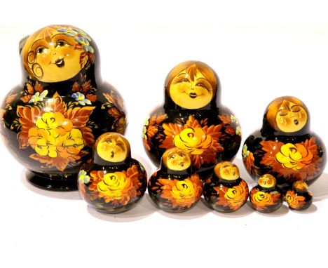 Russian nesting doll, ten doll set. P&amp;P Group 1 (£14+VAT for the first lot and £1+VAT for subsequent lots) 