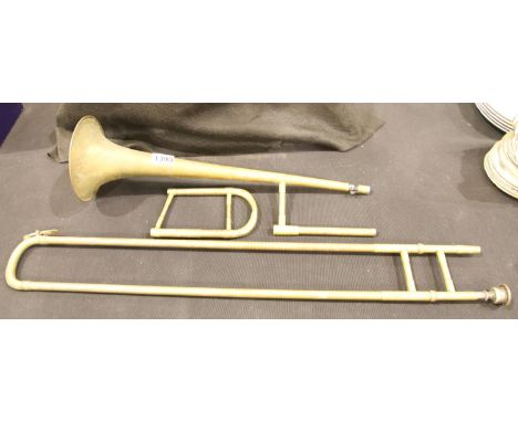 Hawkes &amp; Son, Denmark St. London trombone, Serial 35641, with faults. P&amp;P Group 3 (£25+VAT for the first lot and £5+V