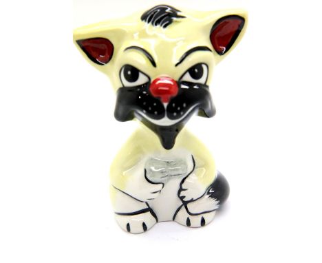 Lorna Bailey cat Make my Day, H: 12 cm. P&amp;P Group 2 (£18+VAT for the first lot and £3+VAT for subsequent lots) 