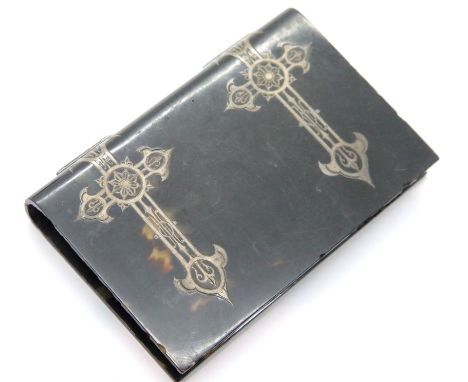 Tortoiseshell and bone aide memoire with white metal mounds. P&amp;P Group 1 (£14+VAT for the first lot and £1+VAT for subseq
