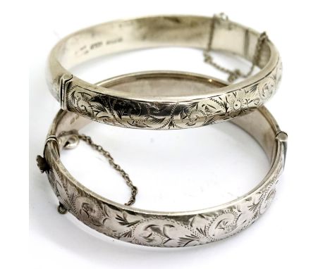 Two silver bangles. P&amp;P Group 1 (£14+VAT for the first lot and £1+VAT for subsequent lots) 