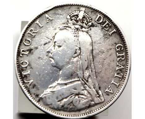 1889 Silver Double Florin of Queen Victoria. P&amp;P Group 1 (£14+VAT for the first lot and £1+VAT for subsequent lots) 