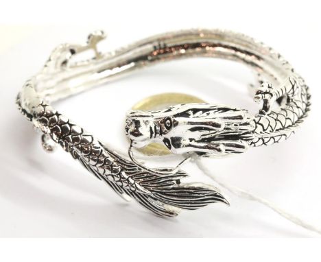 Tibetan silver dragon bangle. P&amp;P Group 1 (£14+VAT for the first lot and £1+VAT for subsequent lots) 