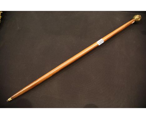Walking stick with four faced Buddha grip. P&amp;P Group 2 (£18+VAT for the first lot and £3+VAT for subsequent lots) 