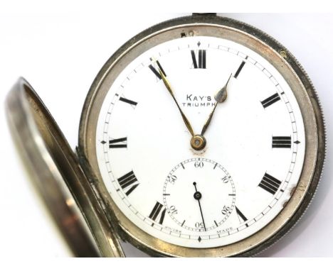 Continental 925 silver cased key wind pocket watch, the dial marked Kay's Triumph, with Roman chapters and subsidiary seconds