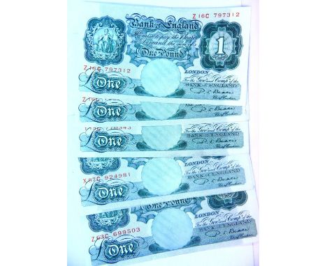Ten 1950s green £1 nice quality. P&amp;P Group 1 (£14+VAT for the first lot and £1+VAT for subsequent lots) 