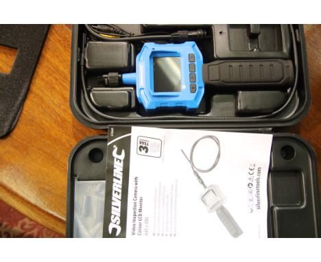 Silverline video inspection camera with colour monitor and boxed extension cable. P&amp;P Group 2 (£18+VAT for the first lot 