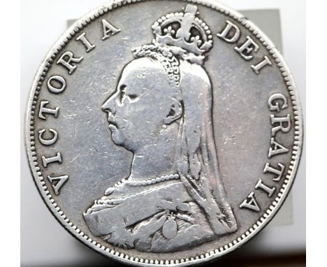 1890 Silver Double Florin of Queen Victoria. P&amp;P Group 1 (£14+VAT for the first lot and £1+VAT for subsequent lots) 