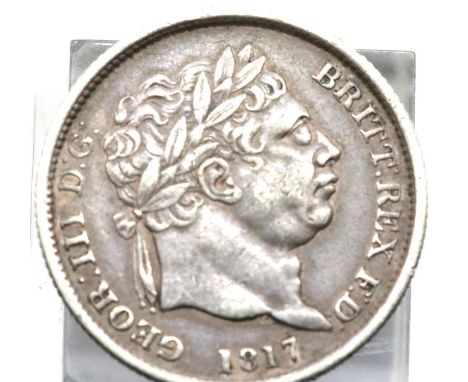 1817 Silver Shilling of King George III. P&amp;P Group 1 (£14+VAT for the first lot and £1+VAT for subsequent lots) 