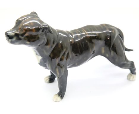 Beswick Brindle bull terrier L: 19 cm. P&amp;P Group 3 (£25+VAT for the first lot and £5+VAT for subsequent lots) 