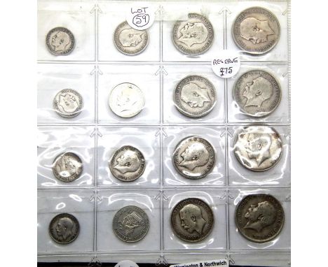 Four sets of WWI silver coins 925 sixpence to half crown. P&amp;P Group 1 (£14+VAT for the first lot and £1+VAT for subsequen