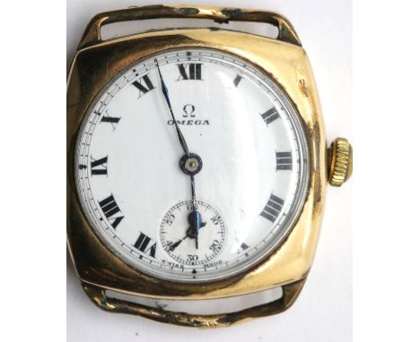 Gents vintage Omega tank style wristwatch head. P&P Group 1 (£14+VAT for the first lot and £1+VAT for subsequent lots)Conditi