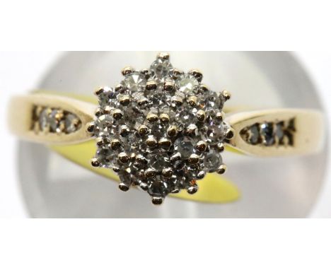 Ladies vintage diamond ring, size M, 2.7g. P&amp;P Group 1 (£14+VAT for the first lot and £1+VAT for subsequent lots) 