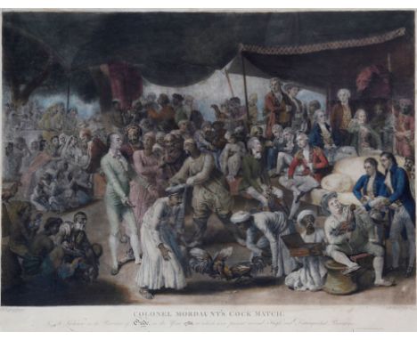 AFTER JOHAN ZOFFANY, R.A.COLONEL MORDAUNT'S COCK MATCH (BY RICHARD EARLOM)publ. Laurie & Whittle, 53 Fleet Street, London, 17