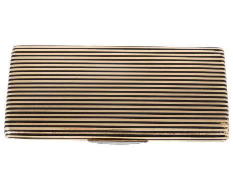 A FRENCH JEWELLED, GOLD AND ENAMEL CIGARETTE CASE, ALFRED LANGLOIS FOR CARTIER, PARIS, CIRCA 1915 rectangular with rounded co