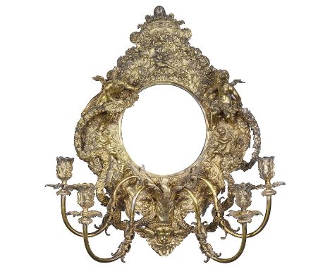 A SILVER-GILT FRAME, UNMARKED, PROBABLY ITALIAN CIRCA 1700, WITH CANDLE LIGHT ADDITIONS BY R. &amp; S. GARRARD, LONDON, 1852 