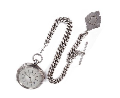 A VICTORIAN SILVER 'MARINE CHRONOGRAPH' POCKET WATCH, CIRCA 1885 key wound English three-quarter plate lever movement numbere