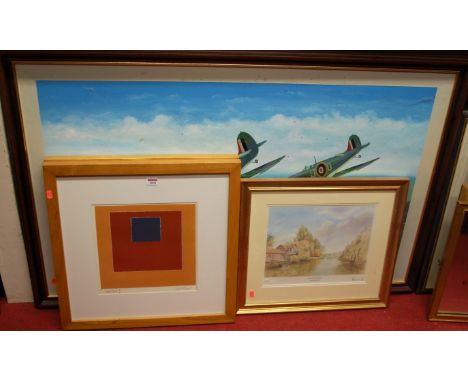 Roy Speltz - Untitled I, lithograph; D Duplock - Isonia Square, lithograph, Roy Hayden - River Bure at Buxton, lithograph; an