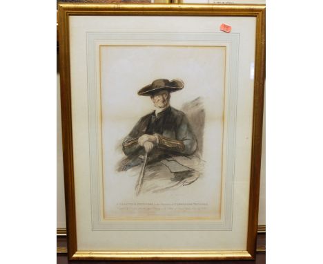 A set of four reproduction prints of Hong Kong, together with a portrait engraving of a Greenwich Pensioner (5)