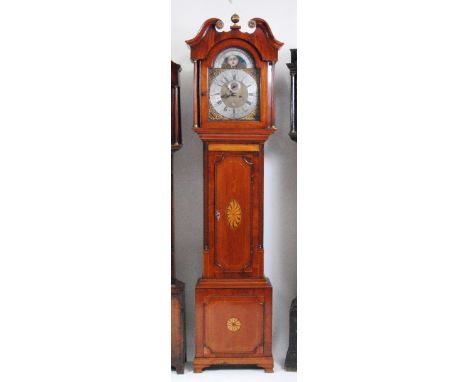 John Arthern of Northwich - an early 19th century(?) mahogany longcase clock, the hood having a broken swan-neck pediment and