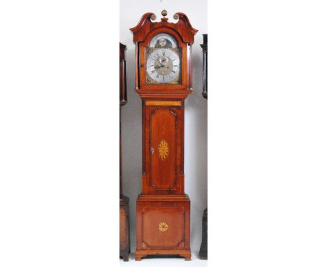 John Arthern of Northwich - an early 19th century(?) mahogany longcase clock, the hood having a broken swan-neck pediment and