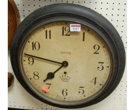 An early 20th century Smith's Lodhi Prima circular wall clock