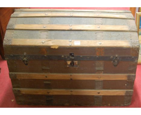 A metal bound dome topped trunk