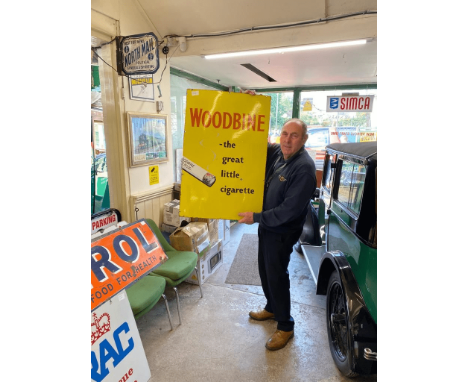 ORIGINAL LARGE WOODBINE ENAMEL SIGN