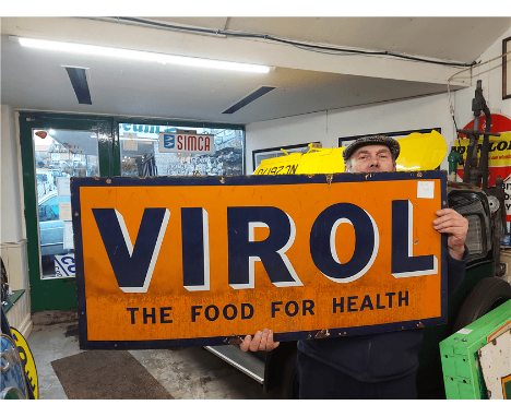 ORIGINAL 1920'S VIROL ENAMEL SIGN