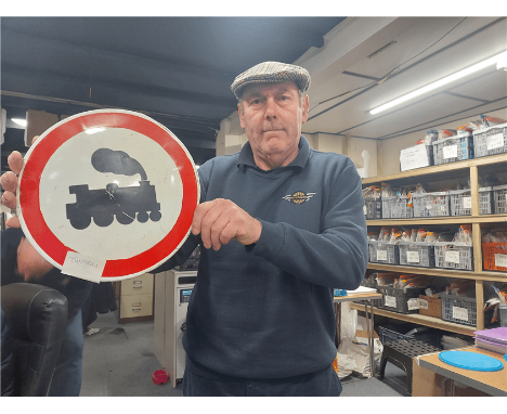 ENAMEL TRAIN SIGN