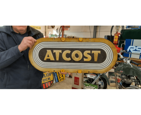 ATCOST ENAMEL SIGN