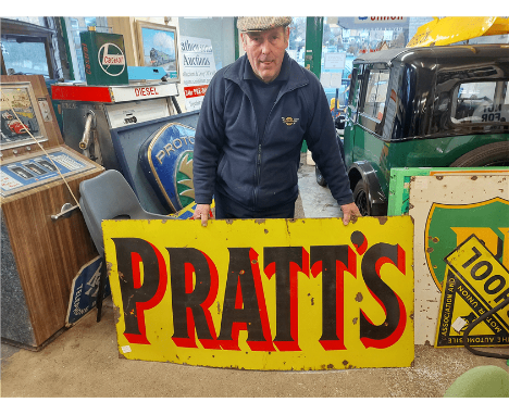 ORIGINAL LARGE PRATTS ENAMEL SIGN