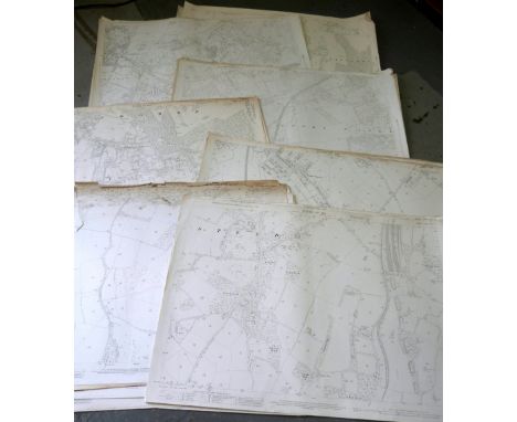 Forty-eight single sheet Ordnance Survey maps relating to areas in the County of Surrey to include Mid or Epsom Division, Sou