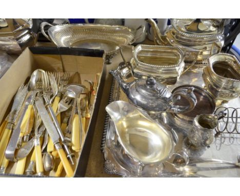 Selection of silver plate including a tea service other items 