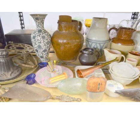 19th Century Jasperware vase and other 19th Century and later ceramic items 