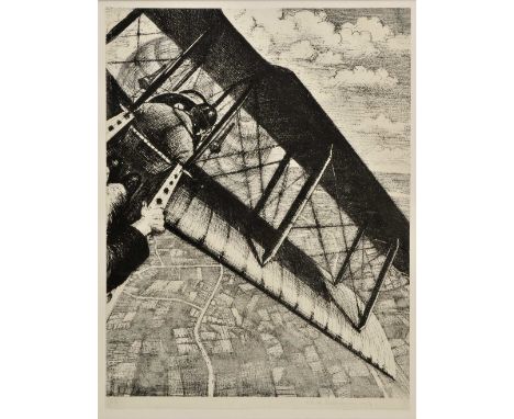 *@Nevinson (Christopher Richard Wynne, 1889-1946). Banking at 4000 feet, 1917,  lithograph on wove paper, from the Making Air