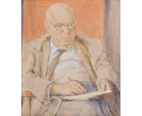 *Bell (Julian, 1952-).  Ernst Gombrich, 1997,  oil on canvas, portrait, artist monogram lower right, 39 x 33.5 cm (15.25 x 13