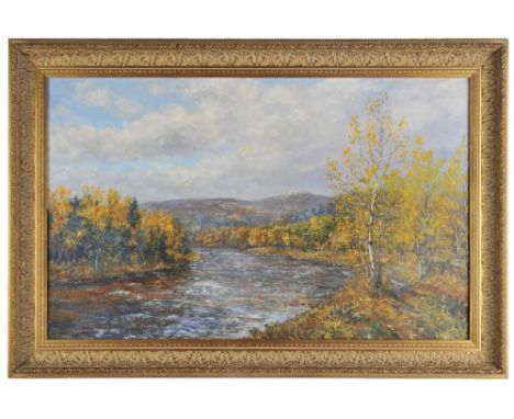 *Butterworth (Harry, 20th century). River Dee near Balmoral, Aberdeenshire,  oil on canvas, signed lower right, 65.5 x 104 cm