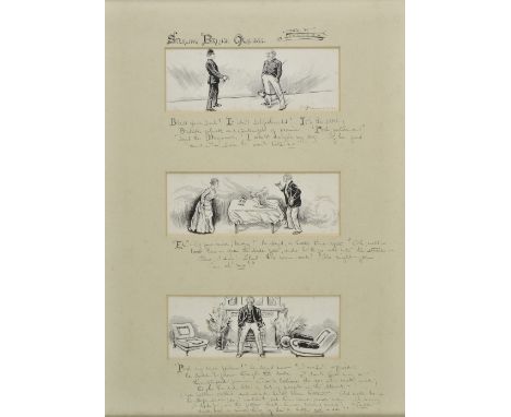 *Sullivan (James Frank, 1853-1936). Sterling British Qualities,  monochrome pen & ink on paper with three sketches, each cart