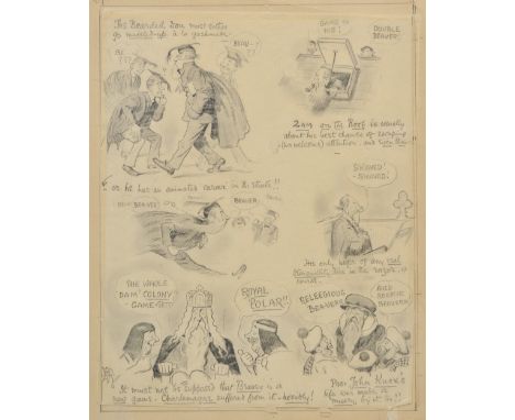 *Reed (Edward Tennyson, 1860-1933). The Bearded Don,  pencil on paper, signed with monogram lower, sheet size 37.5 x 30 cm (1