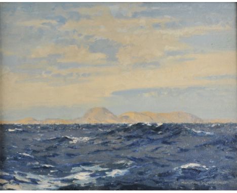 *@Wilkinson (Norman, 1878-1971). Coast of Spain,  oil on board, signed lower right, titled verso, 39.5 x 50 cm (15.5 x 19.5 i