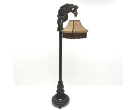  Eastern carved standard lamp, H179cm   - Condition Report 