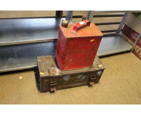 An ammunition box &amp; a fuel can