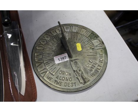 A metal sundial 