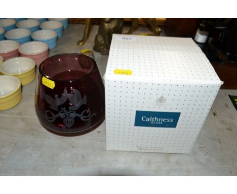 A Caithness 40th Anniversary glass vase